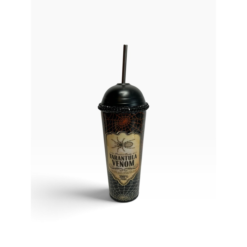 HOGG Tarantula Venom Tumbler 30oz Black Spiderweb Rhinestone Halloween